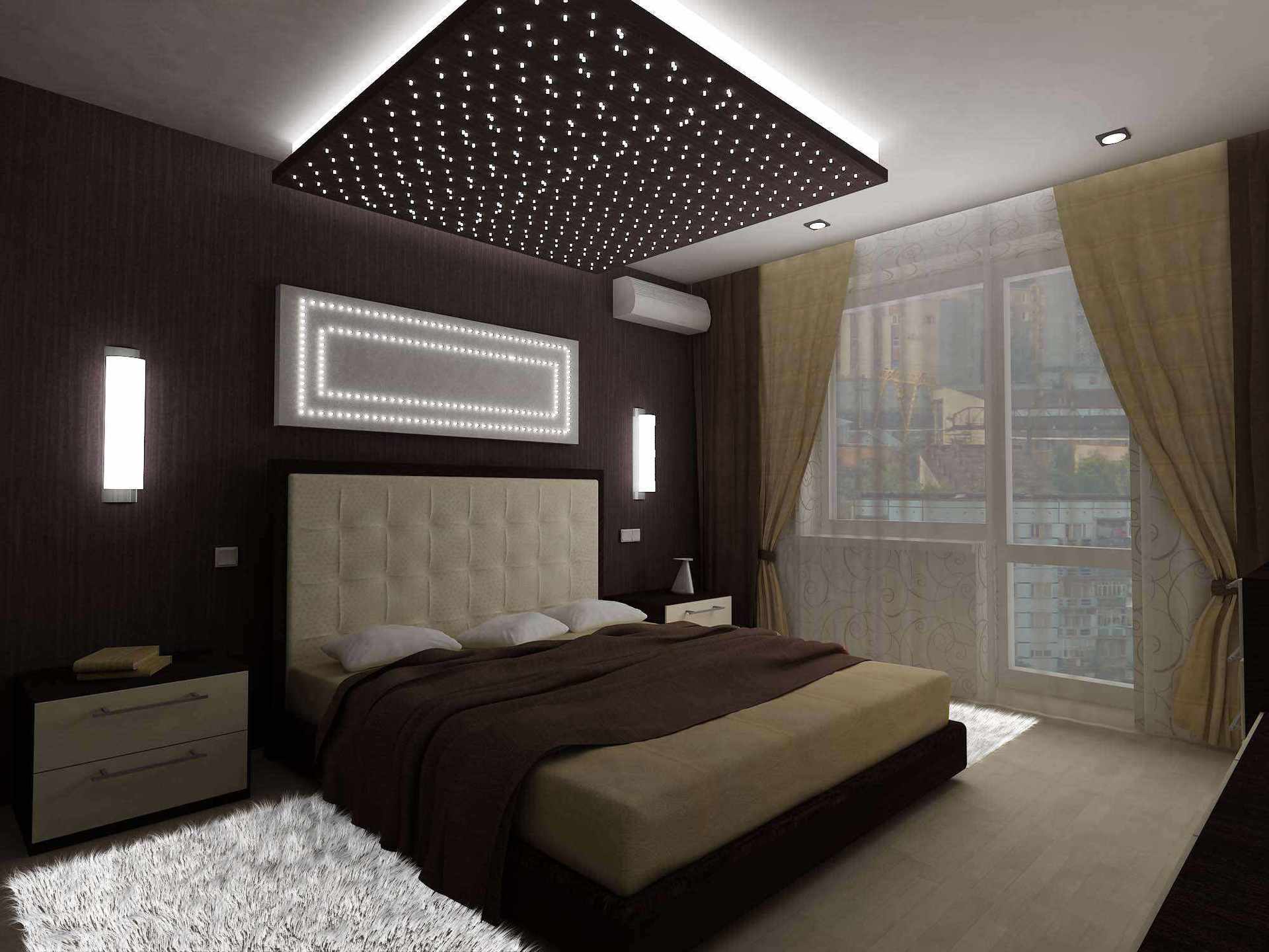 Дизайн спальни 14 кв. м. в современном стиле фото 2018 года