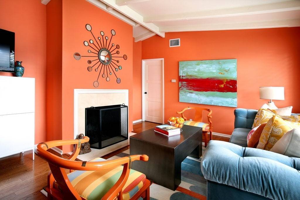 Оранжевый цвет в интерьере разных комнат: сочетание и удачные приемы