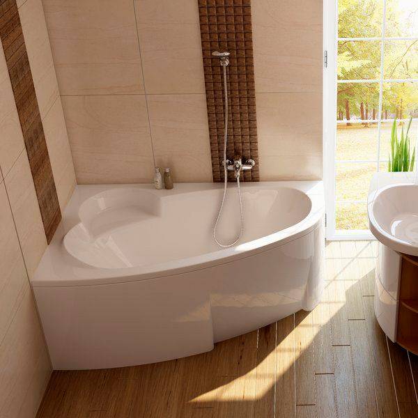Акриловая асимметричная ванна: описание размеров, ванные нестандартной формы, угловые