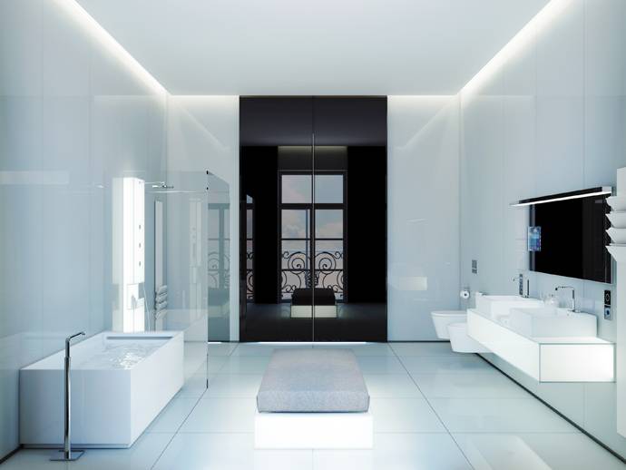 Ванная комната в стиле хай-тек - особенности стиля - vannayasvoimirukami.ru
