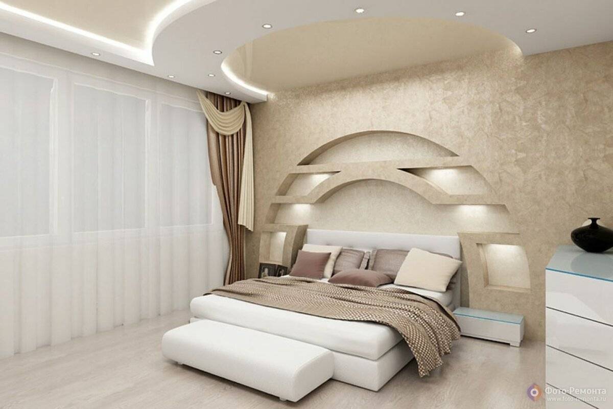 Потолки из гипсокартона (7 фото) для спальни