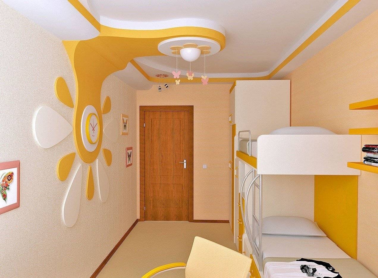 Натяжной потолок в маленькой комнате детской
