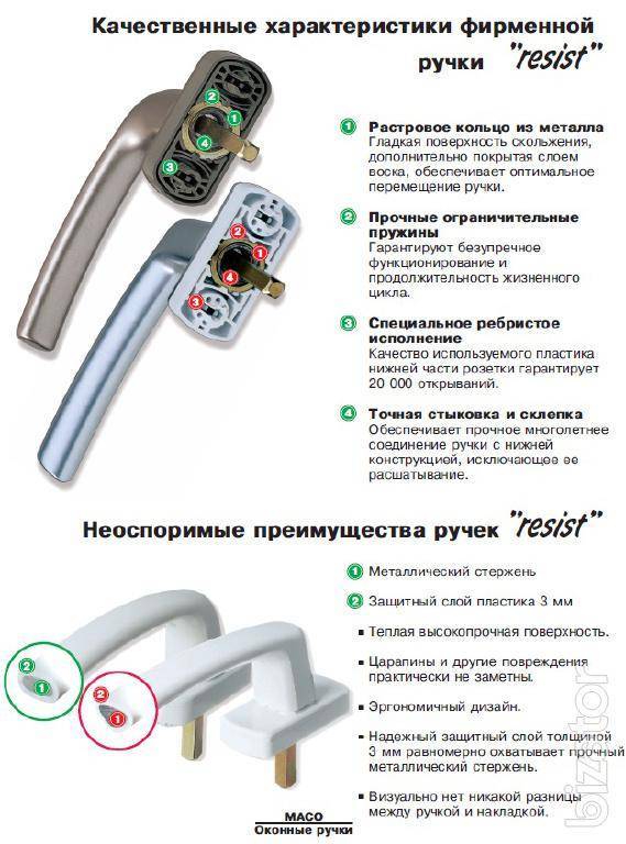 Ручки для пластиковых окон с замком, с ключом - установка и регулировка