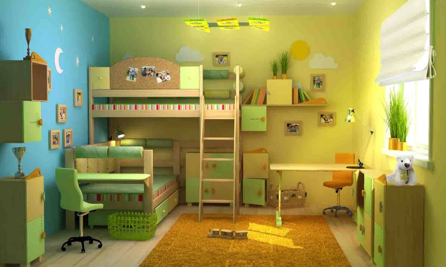Комбинирование обоев в детской комнате