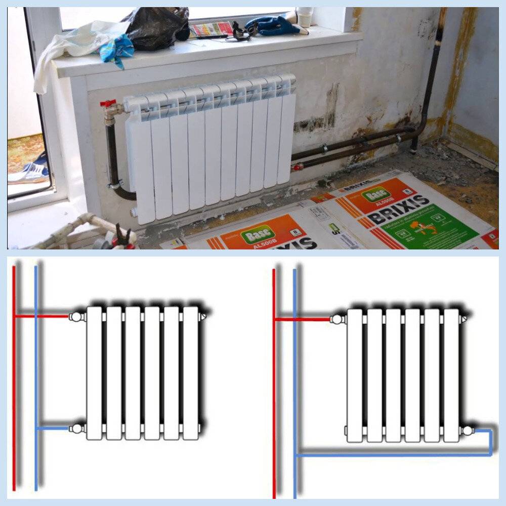 Схема установки батарей отопления