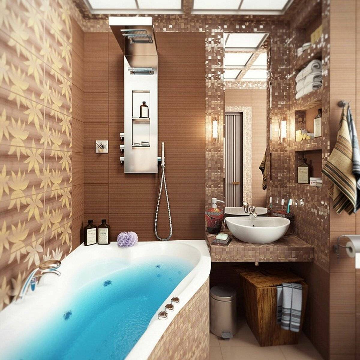 Дизайн маленькой ванной комнаты 2018-2019 + 50 фото