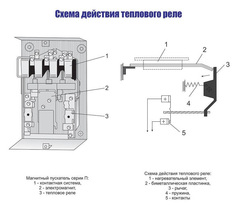 Схема включения теплового реле