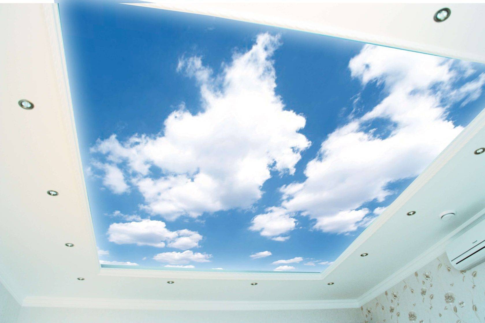 Потолки небо с облаками: фотопечать, подсветка, фото