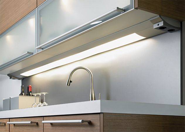 Мебельные светильники для кухни – выбор, размещение и установка (фото)