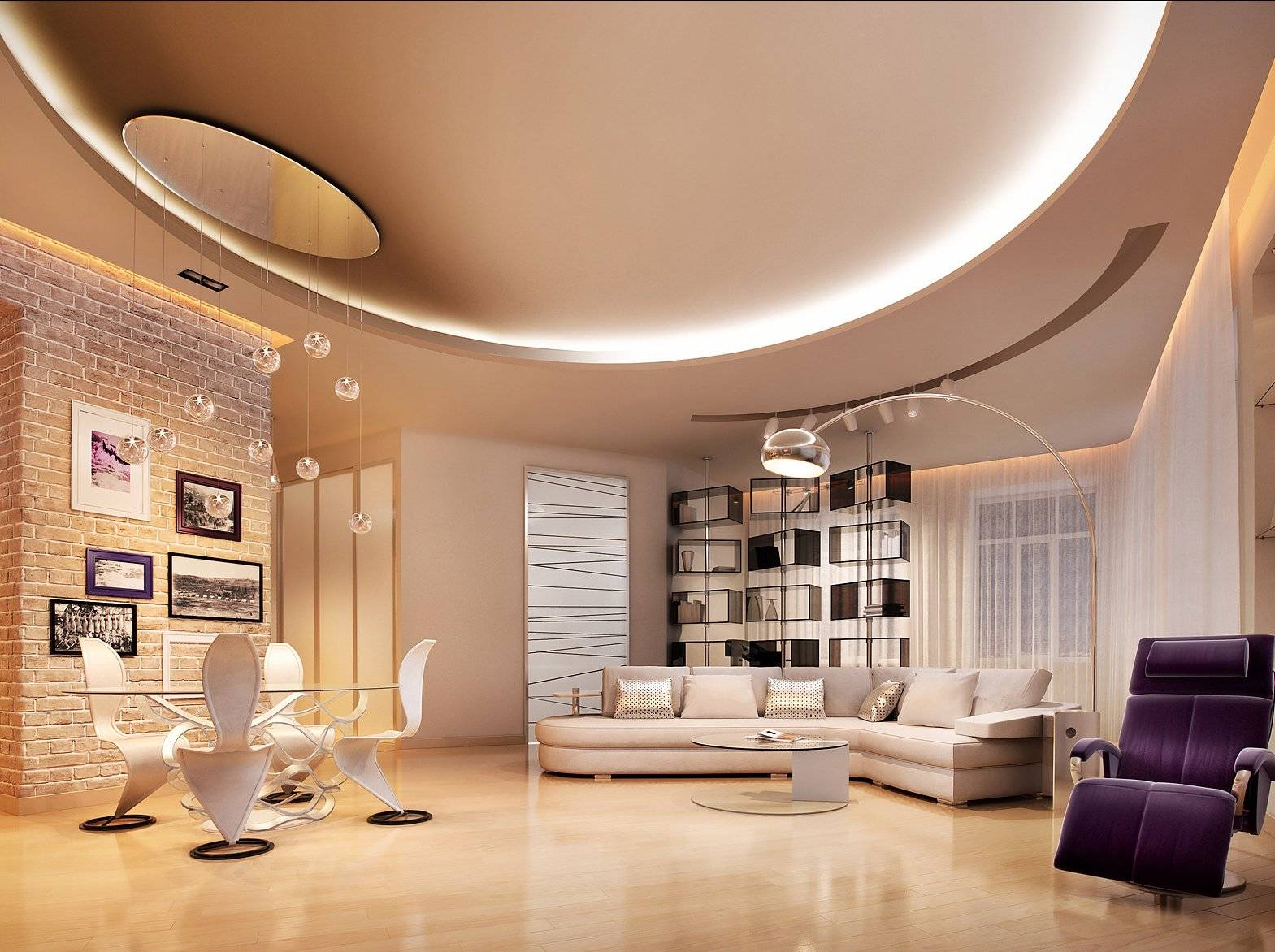 Дизайн потолка в гостиной — модные тенденции и актуальные советы - flats ideas