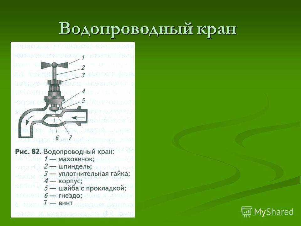 Схема крана для воды