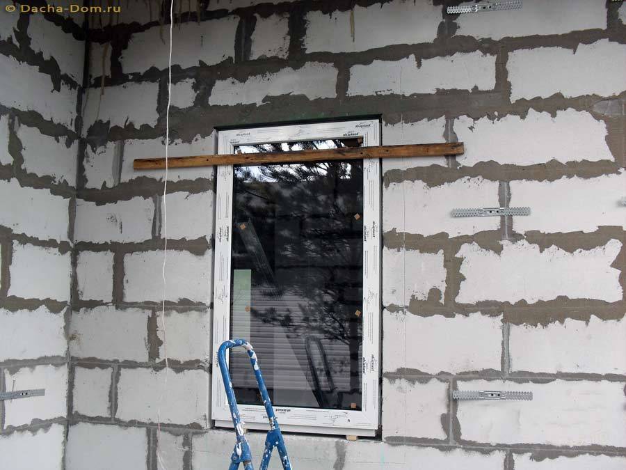 Установка пластиковых окон в газобетонных стенах: оконные перемычки, размеры проемов