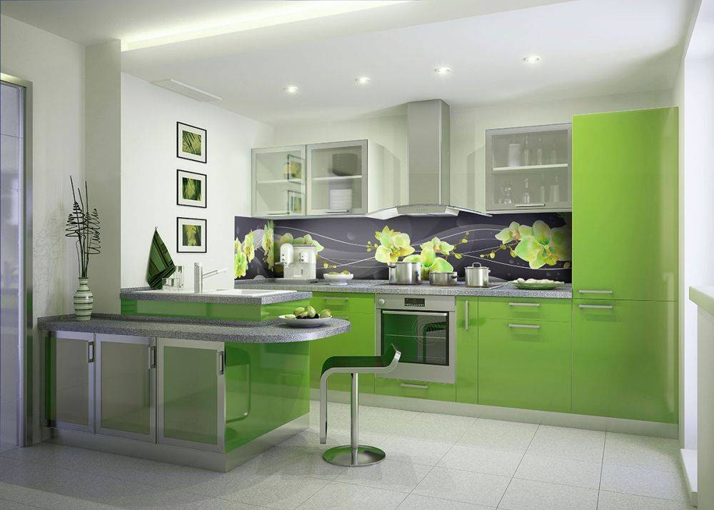 Салатовый цвет в интерьере кухни - 84 фото идеи красивого дизайна