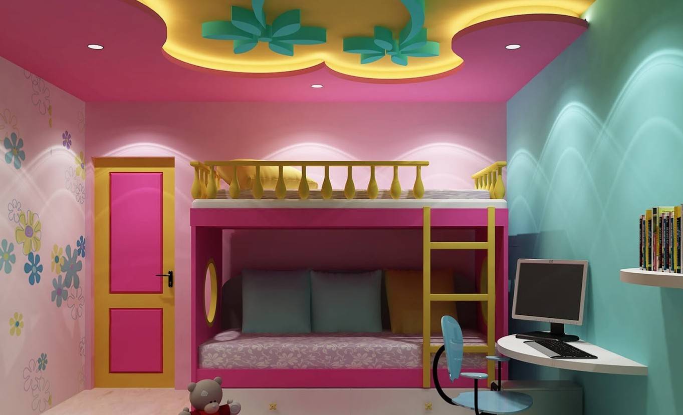 Варианты оформления потолка в детской комнате для девочки (видео)