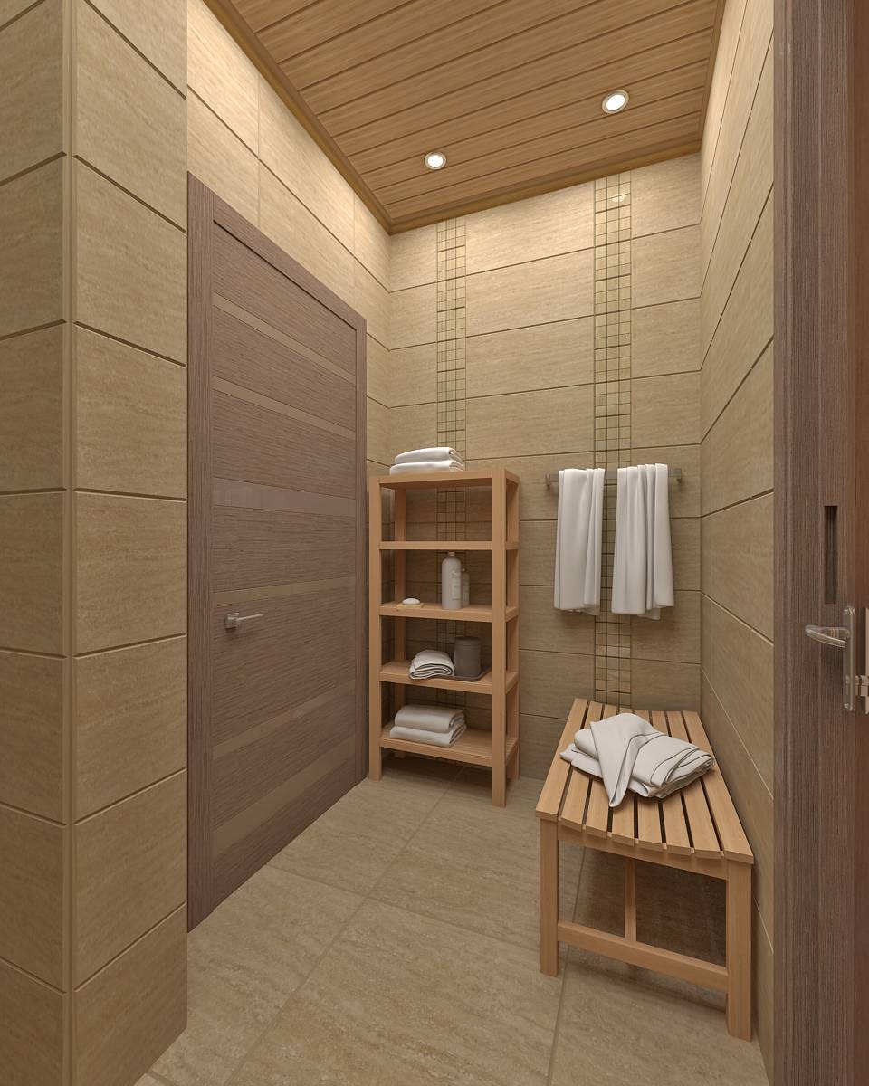 Дизайн и материалы для отделки помывочной в бане