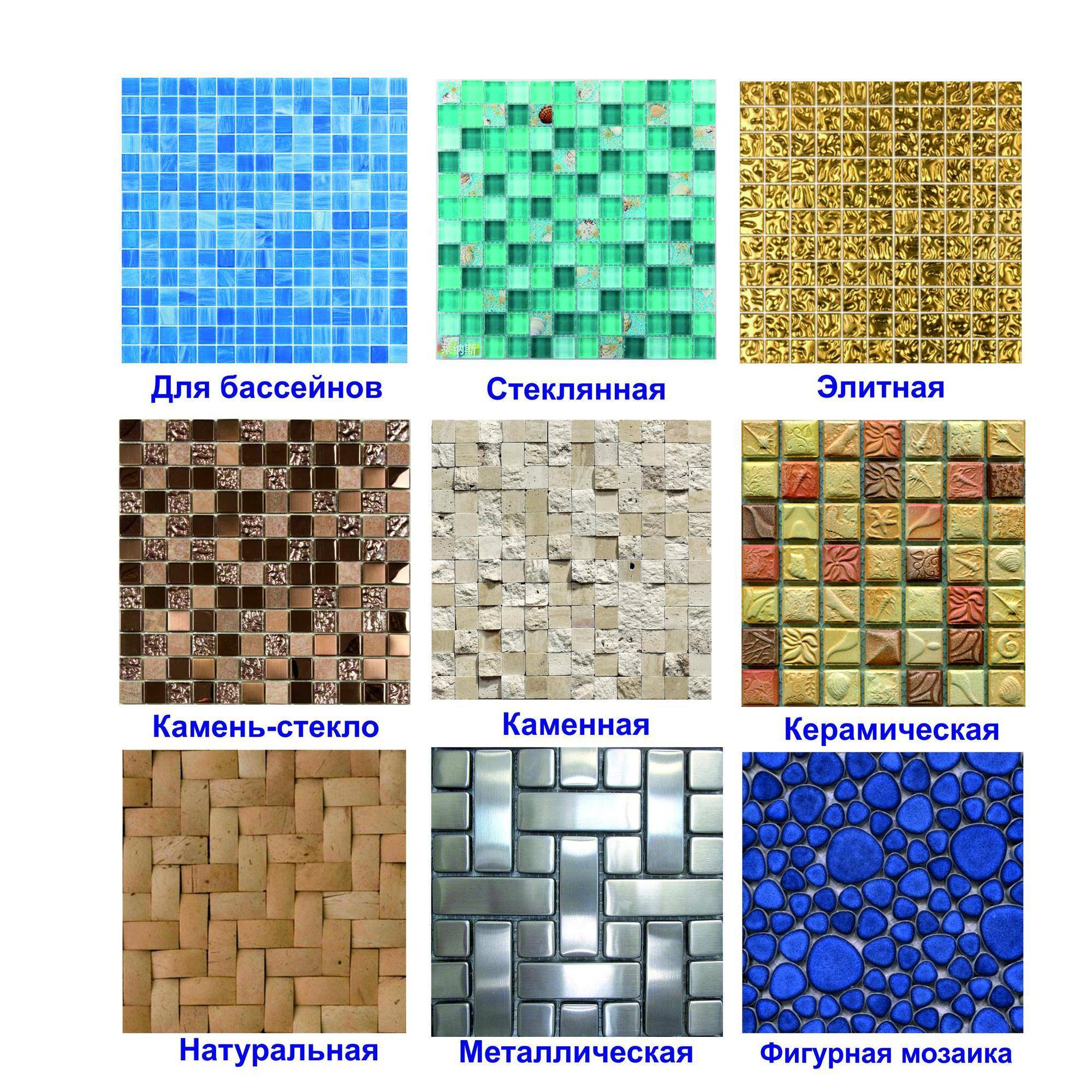 Плитка-мозаика: размеры, виды, особенности укладки, фото