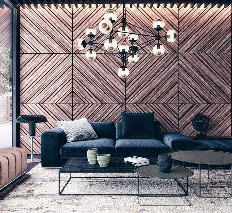 Деревянные рейки в интерьере на стене гостиной, прихожей: как их сделать, отделка и декор
 - 28 фото
