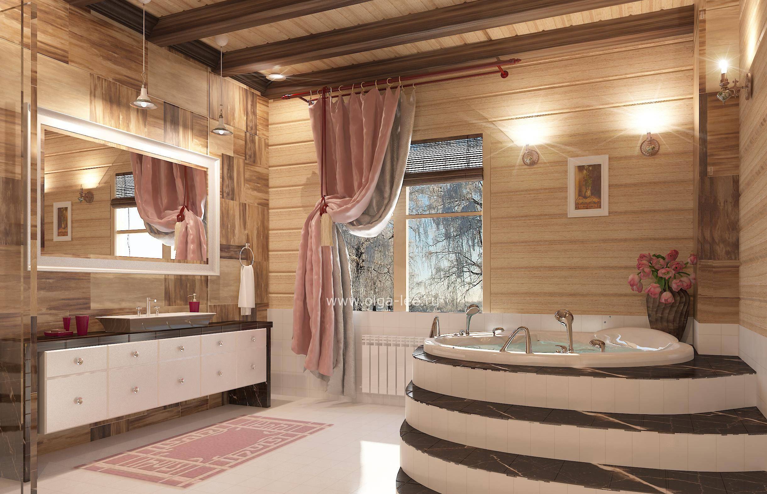Красивая ванная в деревянном доме: 100 стильных идей дизайна на фото