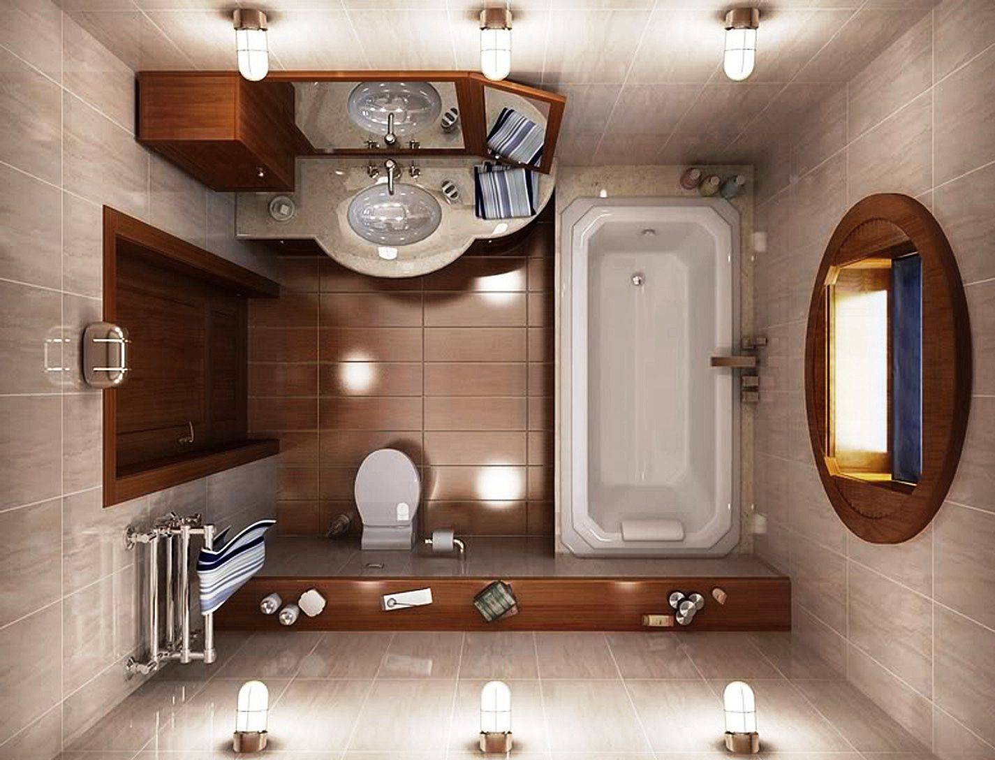 Маленькая ванная комната - 50 идей