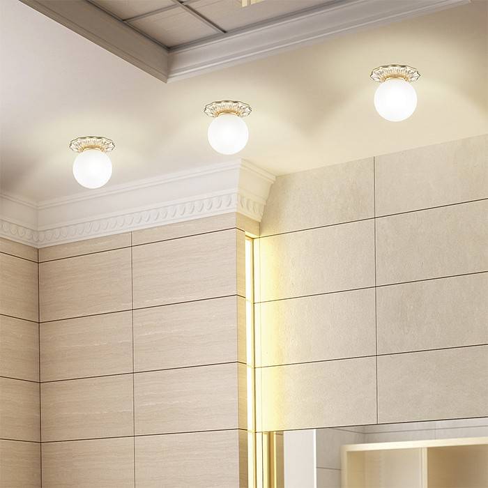 Потолочные светильники для ванной комнаты. Типы и расчет освещения