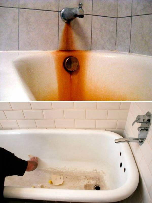 12 способов, как очистить ванну от налета и ржавчины в домашних условиях - строительный блог вити петрова