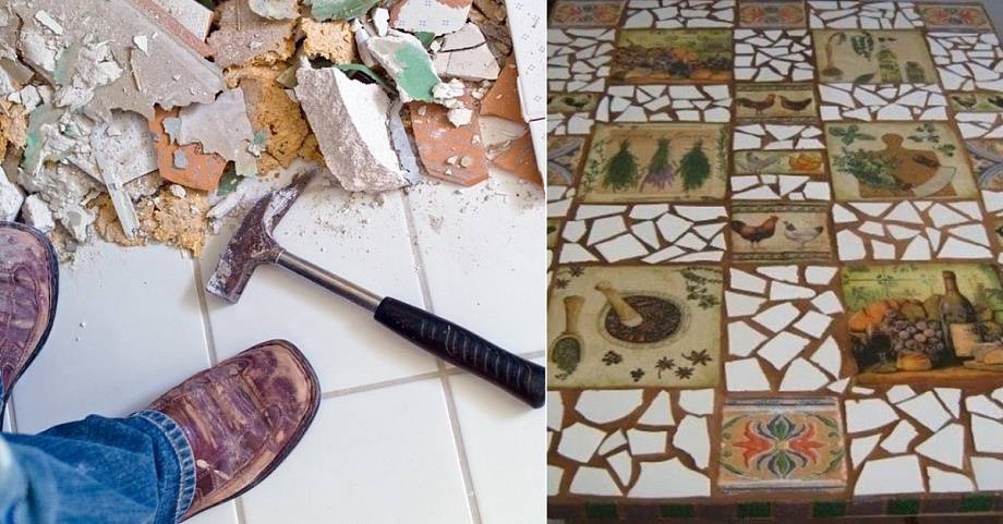 Как выложить мозаику из битой плитки своими руками: мастер-класс