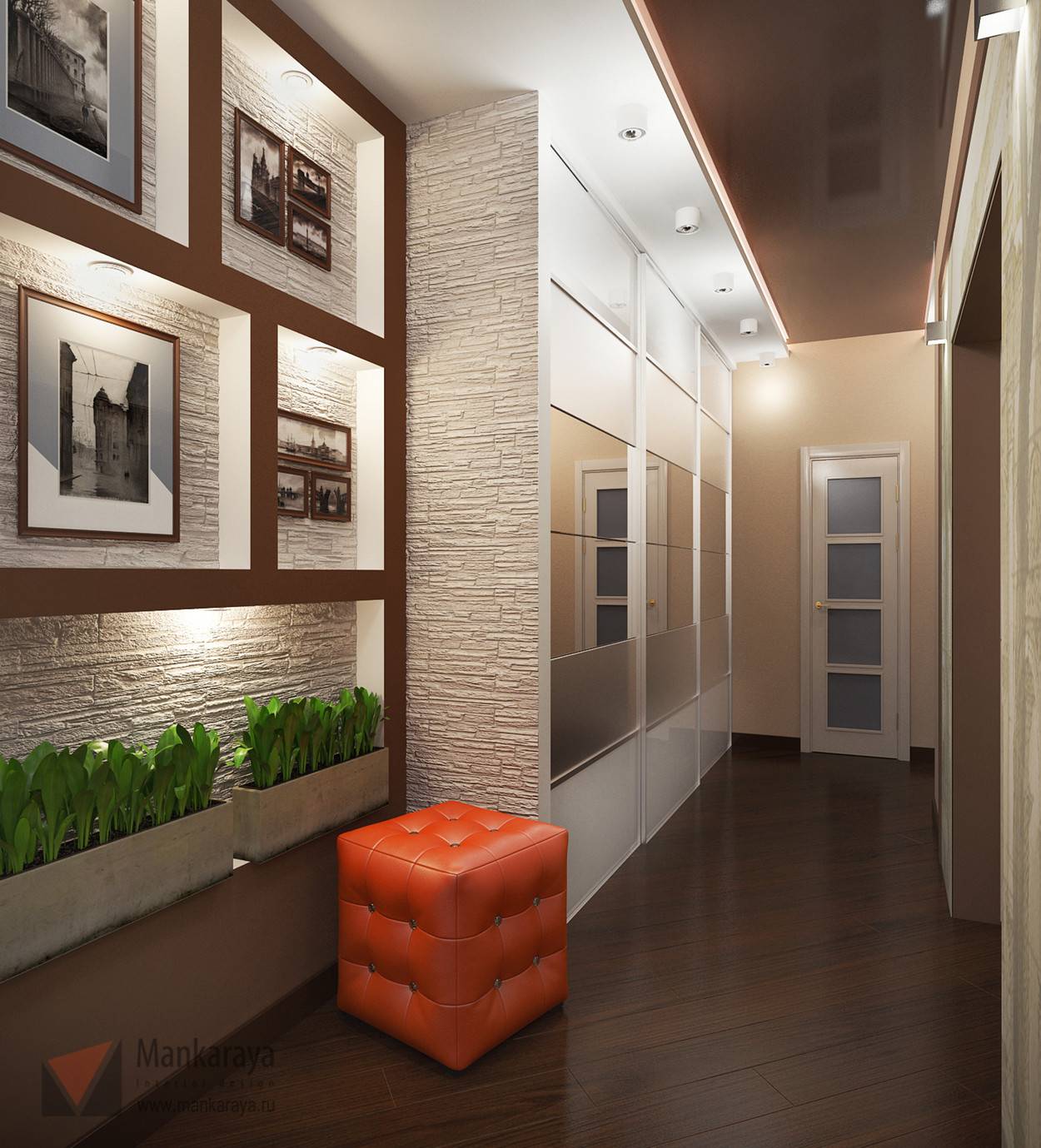 Дизайн коридора в трехкомнатной квартире панельного дома