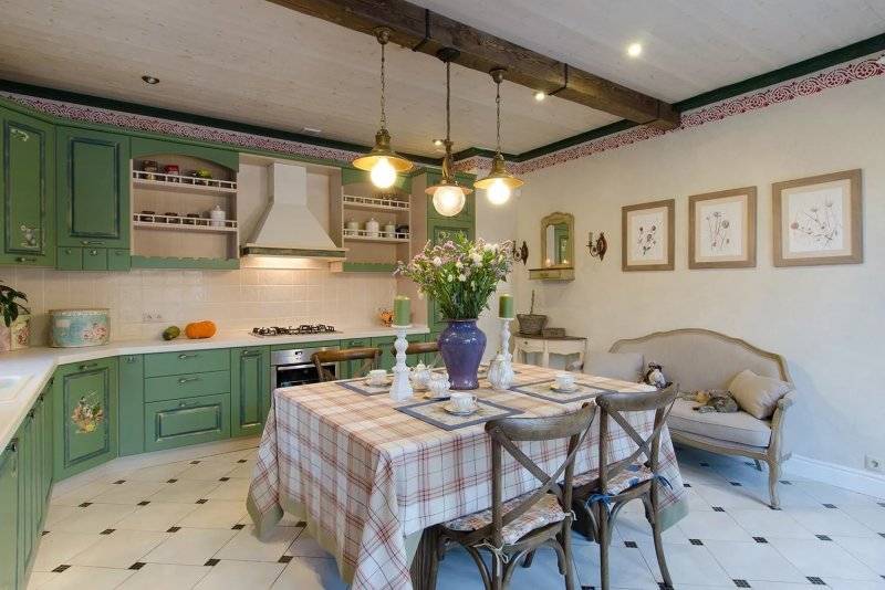 Кухня в стиле кантри, дизайн современного интерьера в деревенском стиле, выбор палитры, отделки и мебели - 23 фото