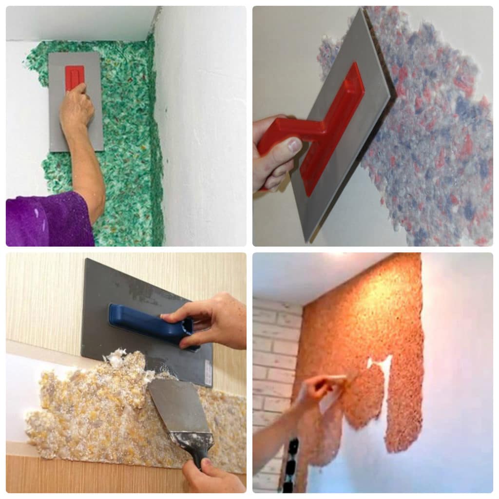 Жидкие обои: как сделать своими руками в домашних условиях, можно ли нанести на потолок, как самому обработать поверхность, а также фото