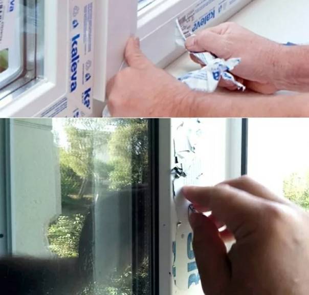 Как очистить пластиковые окна от старой пленки