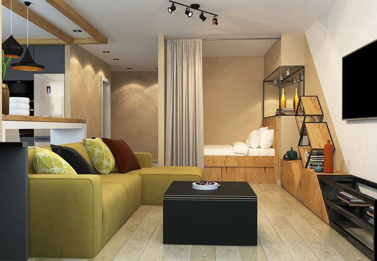 Дизайн интерьера, планировка и зонирование квартиры-студии