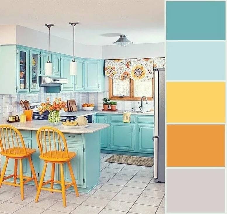 Сочетание цветов в интерьере кухни (реальные фото)
