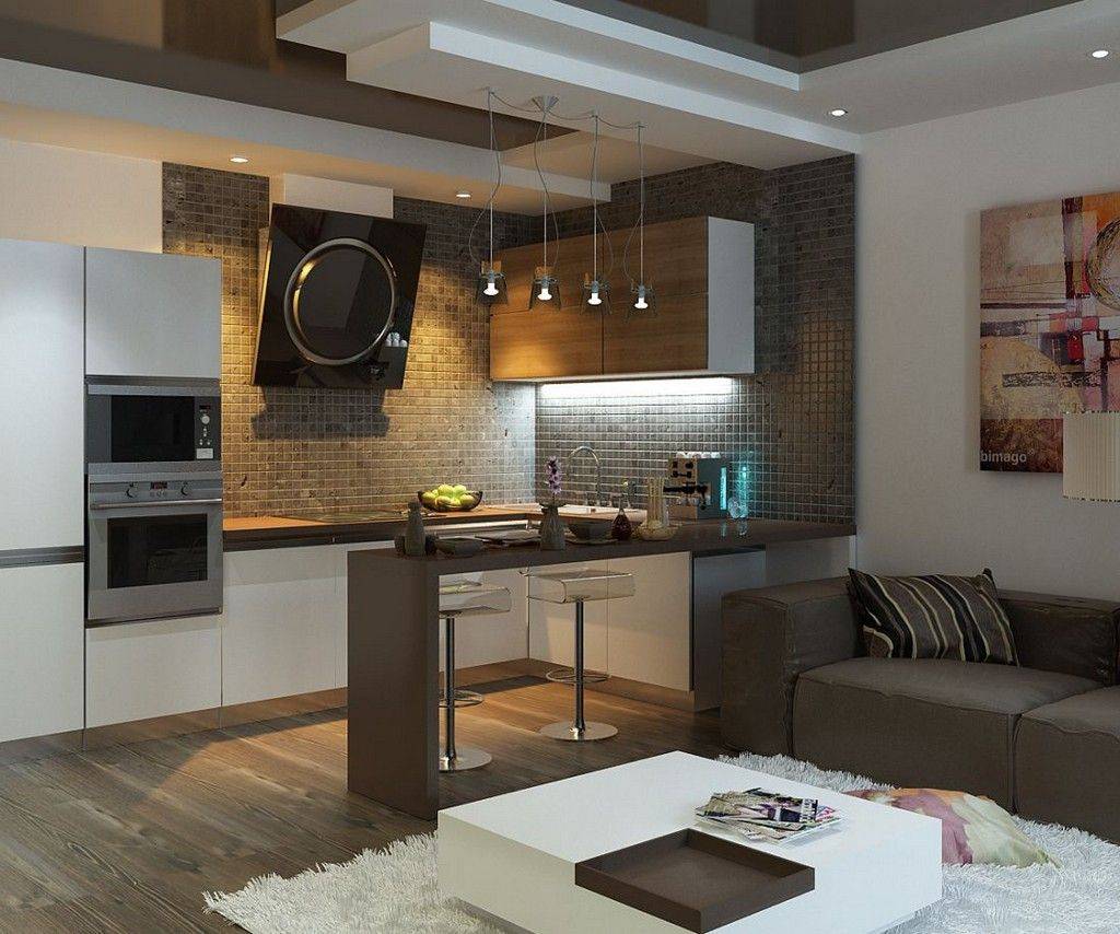 Кухня-гостиная 20 кв. м с зонированием, одним или двумя окнами: дизайн | дизайн и фото