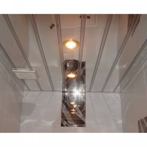 Реечный потолок в ванной - выбор материалов и монтаж своими руками (120 фото)