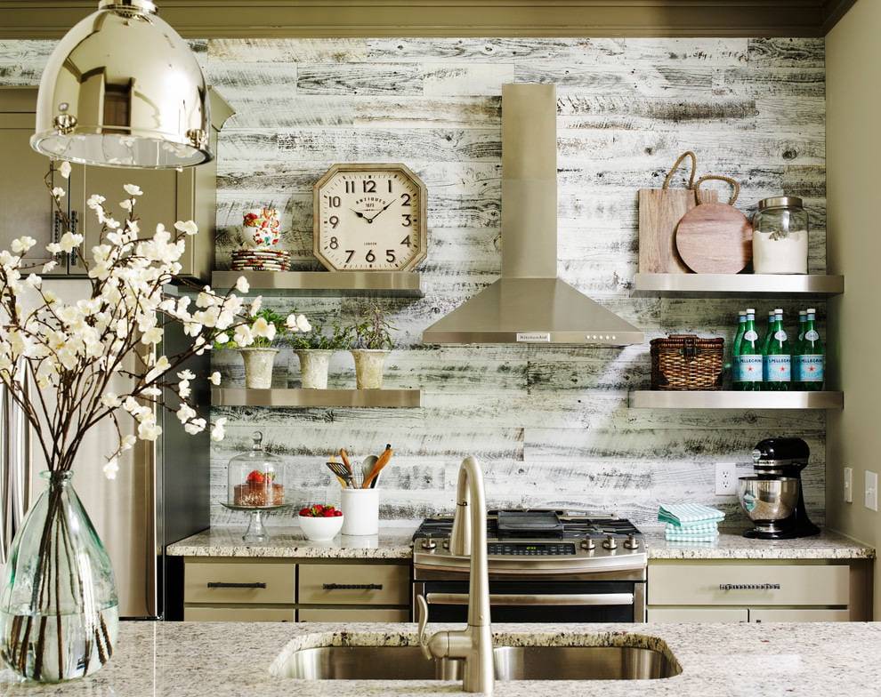 Ламинат на стене в интерьере кухни — 100 лучших фото идей