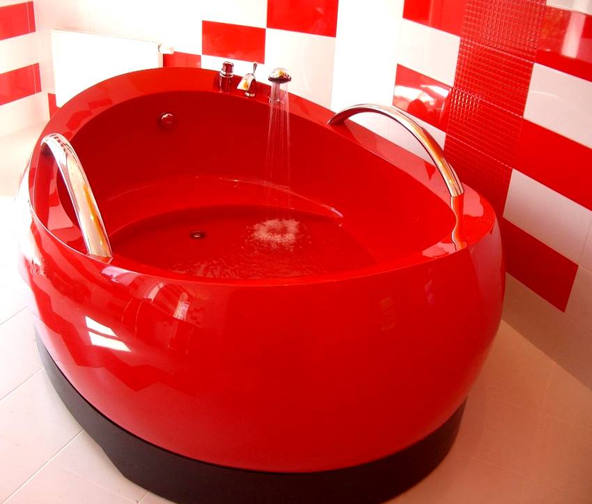 Красная ванная комната - 65 фото примеров изумительного дизайна