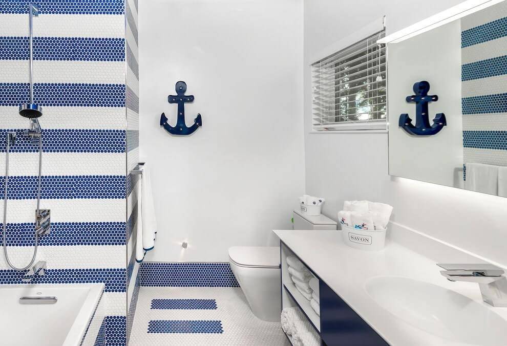 Ванная в морском стиле: как красиво оформить ванную комнату в морском стиле