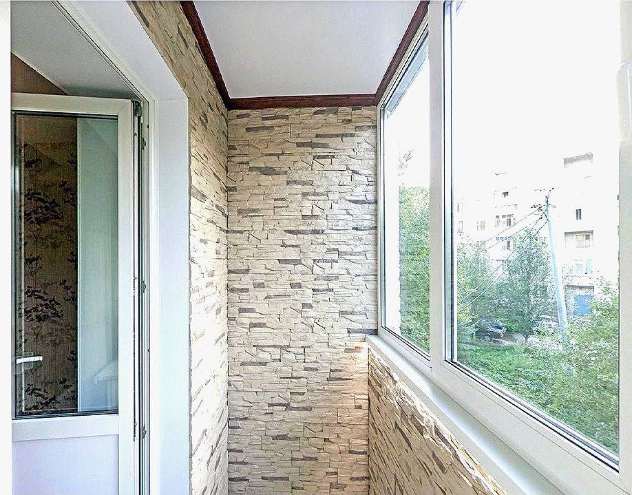 Оформление интерьера балкона — отделка декоративным камнем. виды дизайна и этапы обшивки