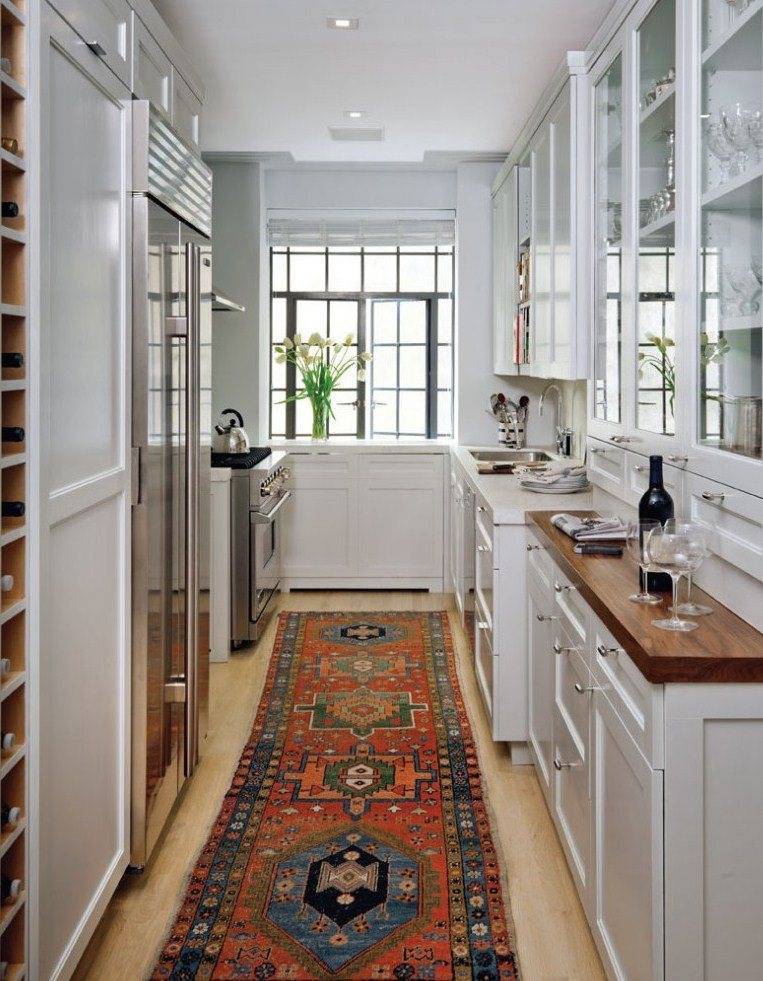 Дизайн узкой кухни: 100 фото стильных решений, особенности обустройства