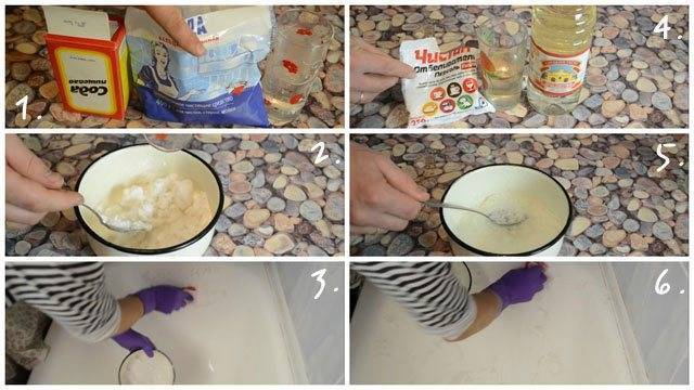 Как отчистить ванну до бела: чистка кальцинированной содой и уксусом