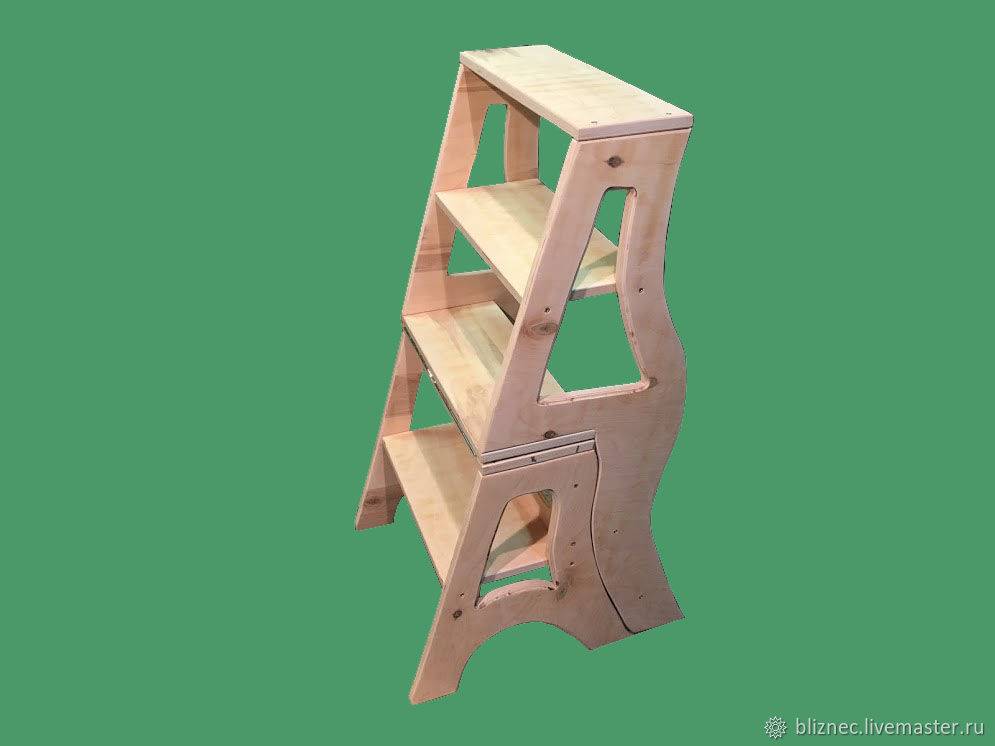 Стул-стремянку своими руками: чертежи с размерами простой модели из дерева как сделать деревянную лестницу-трансформер