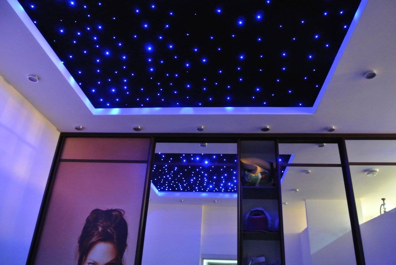 Натяжной потолок «звездное небо» — видео и фото потолочныой поверхности с ночными небесами