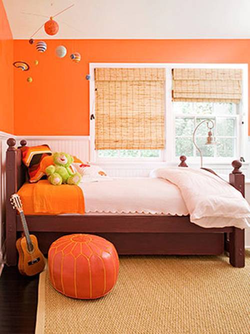 Оранжевые шторы — советы по выбору и применению в интерьере на 80 фото