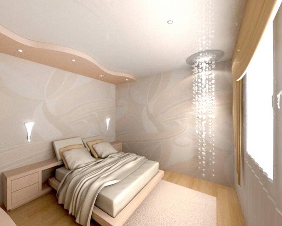 Лучшие варианты натяжных потолков для спальни