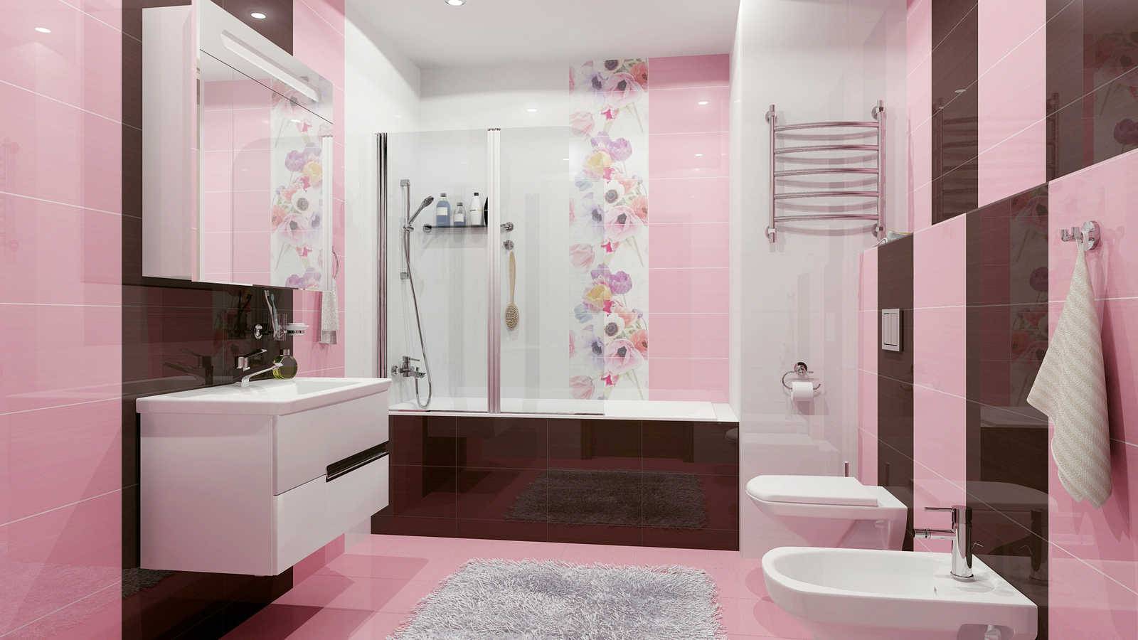 Дизайн ванной комнаты с плиткой керамин (20 фото)