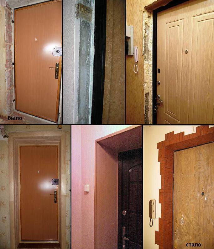 Как сделать откосы на входную дверь: варианты отделки и установки
