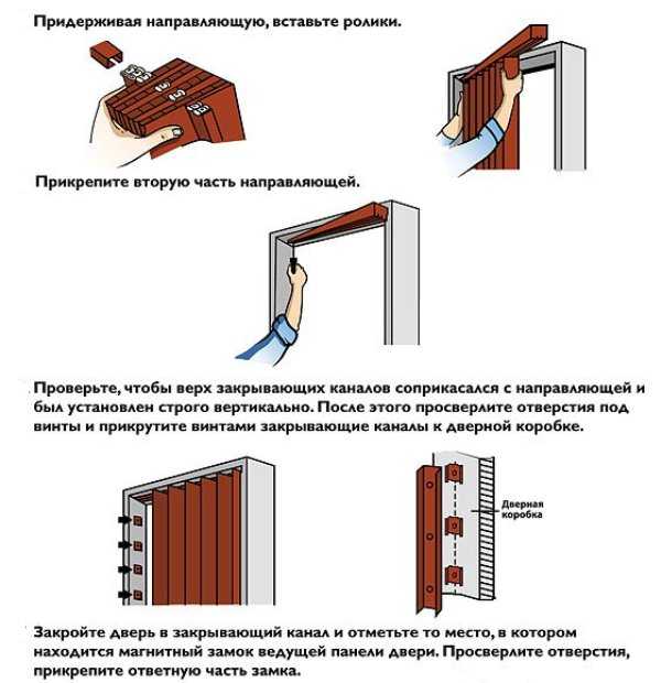 Как сделать и установить дверь гармошку — пошаговая инструкция и чертежи