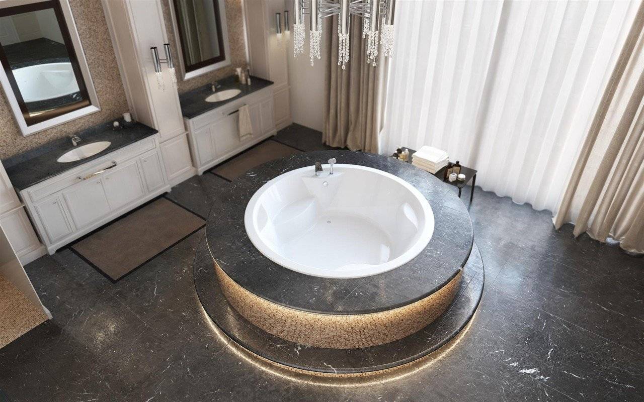 Дизайн ванной комнаты с угловой ванной 2021 года
