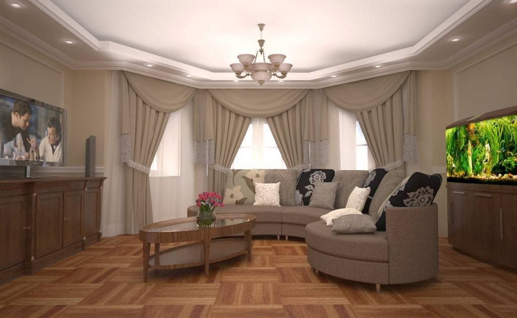Гостиная с эркером: дизайн интерьера в частном доме и квартире, фото