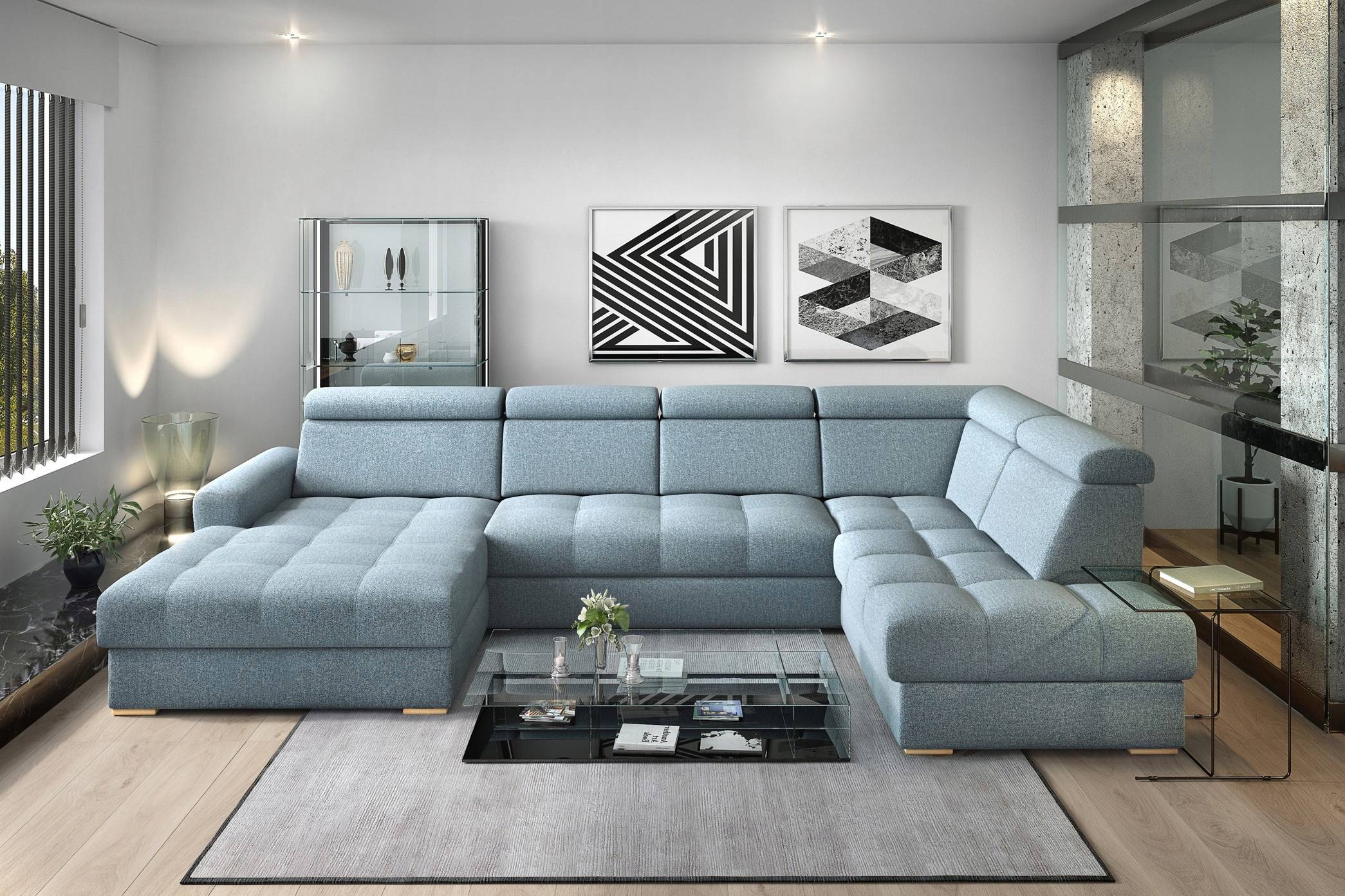 Угловой диван в интерьере: маленькой или большой гостиной, буквой «п»